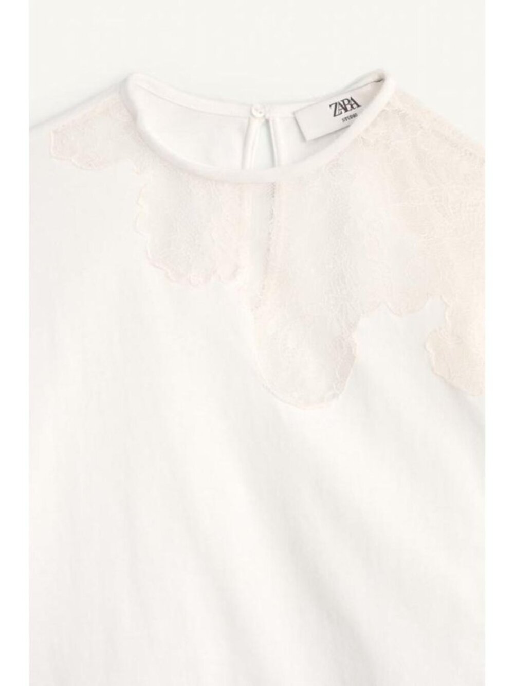 ZARA LIMITED EDITION ASYMMETRIC LACE T-SHIRT - Picture 7 of 8